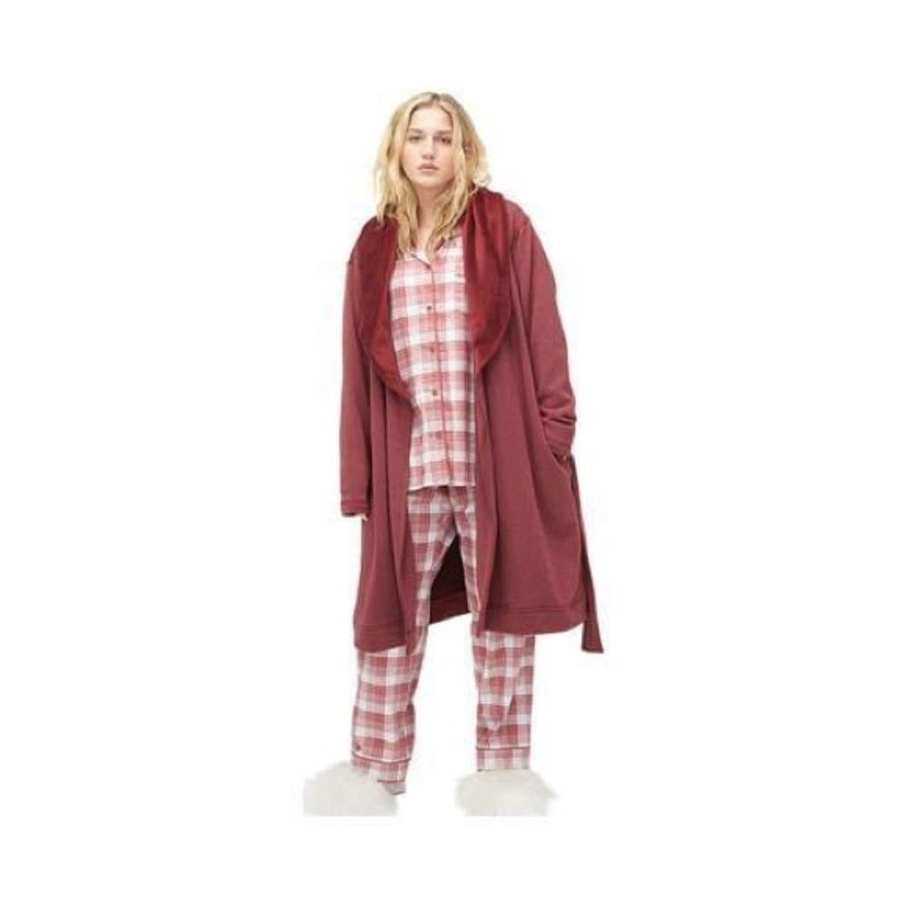 New UGG Blanche Plus Plush Shawl Collar red Robe - Picture 3 of 6